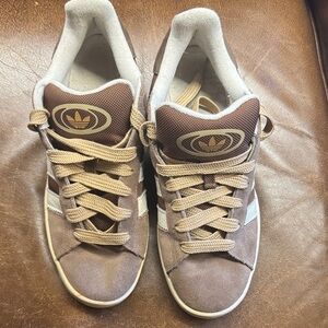 Adidas Men's Brown and Tan Campus Sneakers